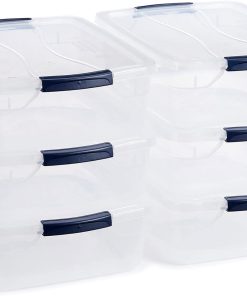 Rubbermaid Cleverstore 17 Qt Clear Storage Bins with Lids. 6-Pack. Stackable. BPA-Free. Made in USA