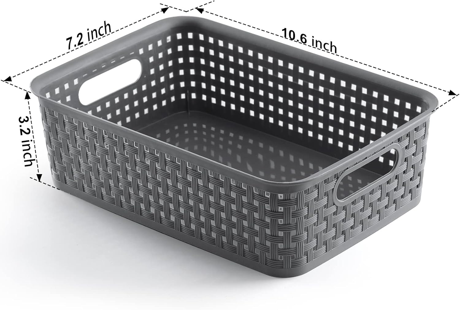 NETANY Plastic Storage Baskets - 8 Pack. Gray. Durable. Easy to Use. Flexible. Multi-Purpose. Ideal for Closets. Cabinets. Shelves. Countertops - Image 3