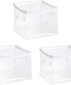 Amazon Basics Clear Zippered Storage Bags for Closet Organization. Stackable Clothing and Linen Storage Containers. 3-Pack